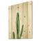 Designart - Green Cactus South Western Plant Botanical Detail - Botanical Print on Natural Pine Wood